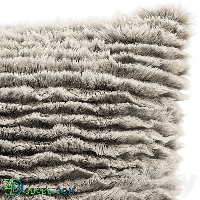 Fur pillow set 4 3D Models