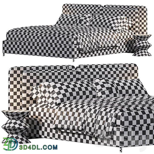 Tatlin soft bed By Minotti Bed 3D Models