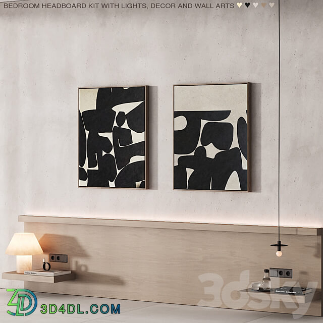 225 wall composition 08 bedroom headboard kit 03 Other decorative objects 3D Models