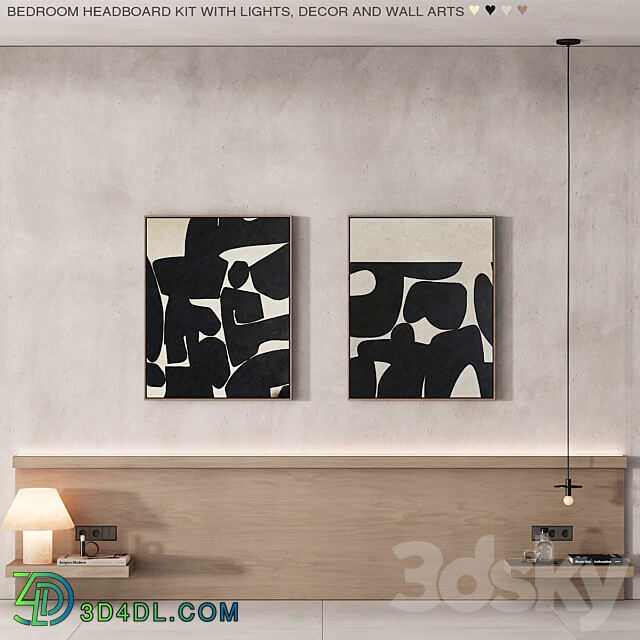 225 wall composition 08 bedroom headboard kit 03 Other decorative objects 3D Models