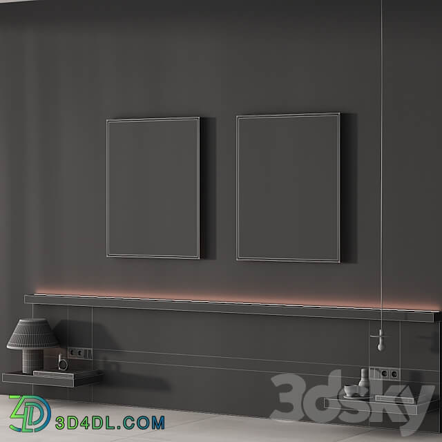 225 wall composition 08 bedroom headboard kit 03 Other decorative objects 3D Models