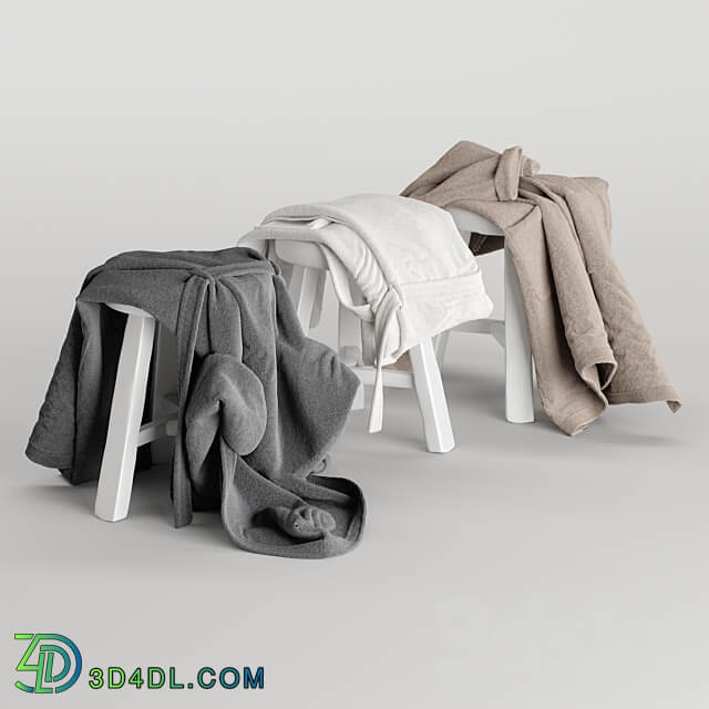 Bathrobes hanging set 3 3D Models