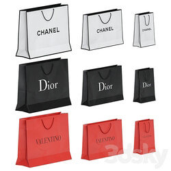Set of Brand Shopping Bags 2 Other decorative objects 3D Models 
