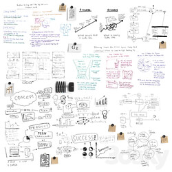 Whiteboard Notes Stickers Set 2 3D Models 