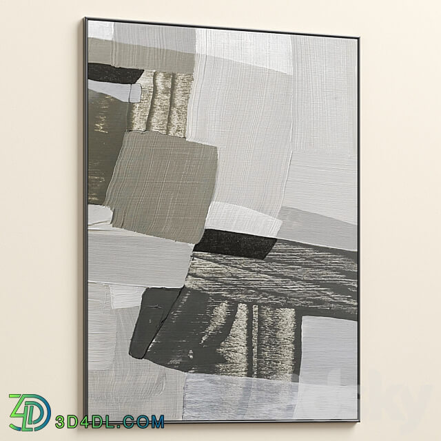 Large Mid Century Abstract Neutral Wall Art C 674 3D Models