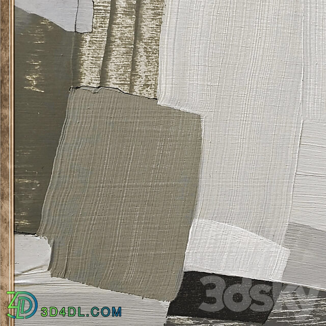 Large Mid Century Abstract Neutral Wall Art C 674 3D Models