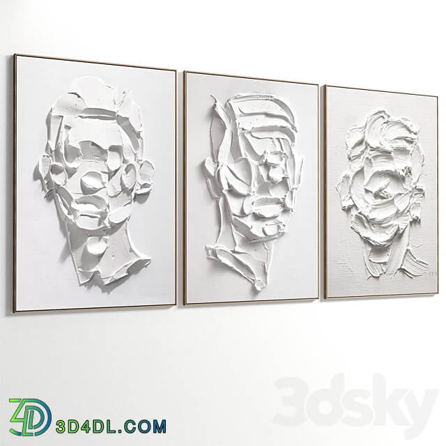 Abstract Painting Set of 3 pieces No 29 3D Models