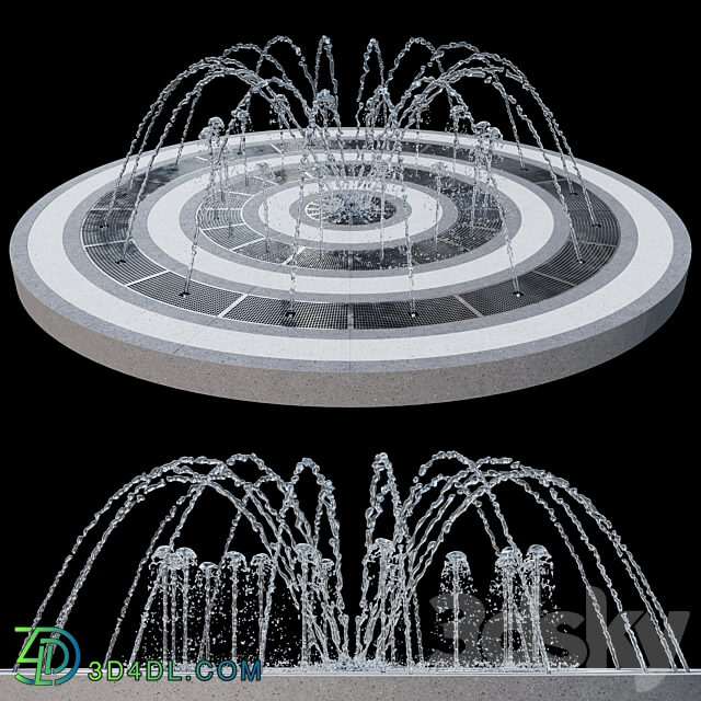 Dry fountain 01 Urban environment 3D Models