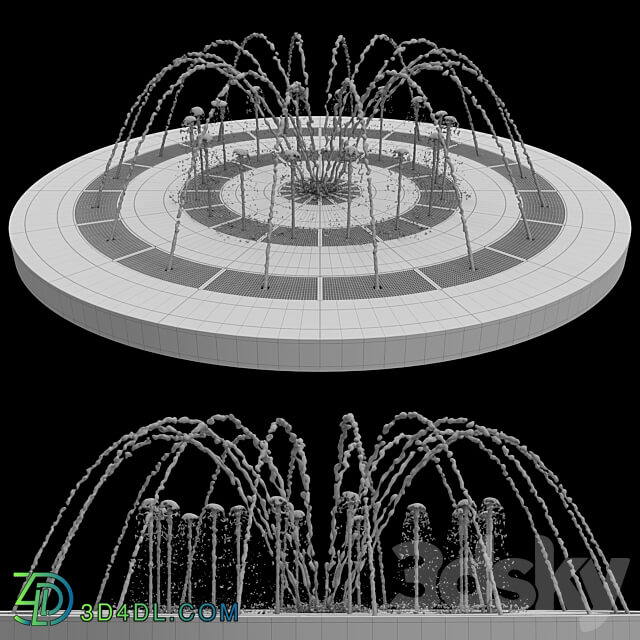 Dry fountain 01 Urban environment 3D Models