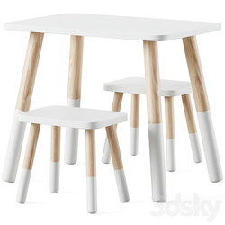 Wooden children's table and chairs by Sklum 