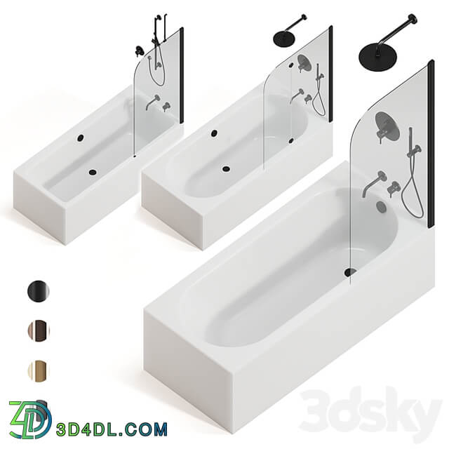 Arblu bath screens + Villeroy & boch bathtubs + Paffoni taps