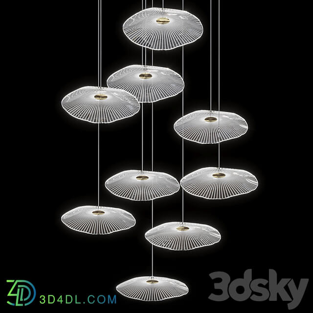 Modern LED ceiling lamp Ing in the form of a lotus leaf