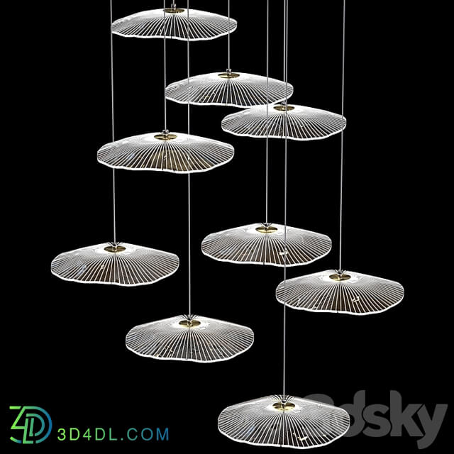 Modern LED ceiling lamp Ing in the form of a lotus leaf