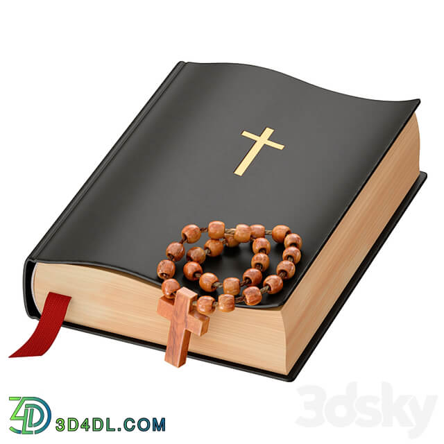 Bible Book Cross with rosary