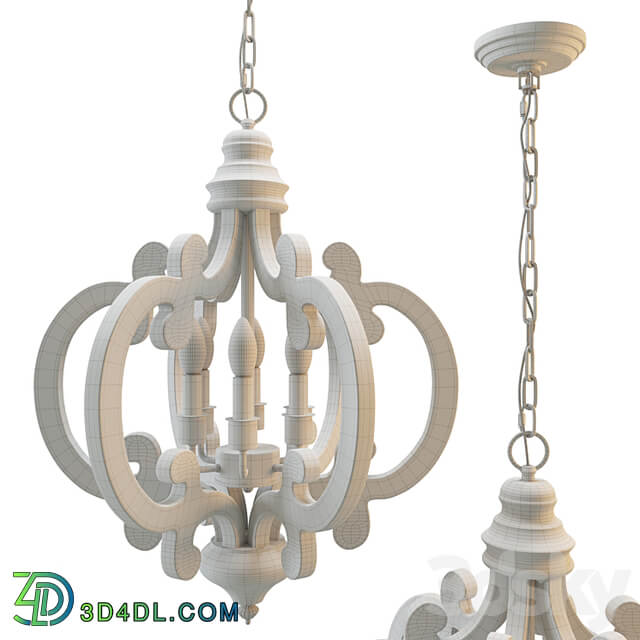 Oaks Aura modern 6 light rustic wood pendant chandelier