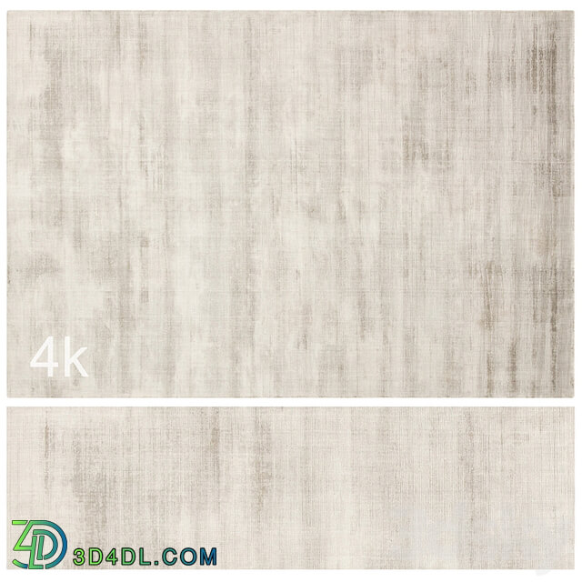 Carpet set 79 Beige Plain Wool Rug/ 4K