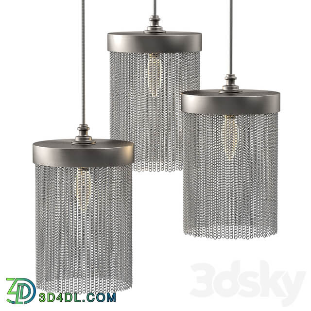 Tigermoth lighting Silver chain mini pendant Pendant light 3D Models