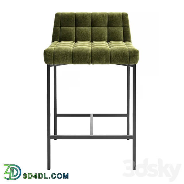 CB2 Gabe Pesto Tufted Low Back Counter Stool