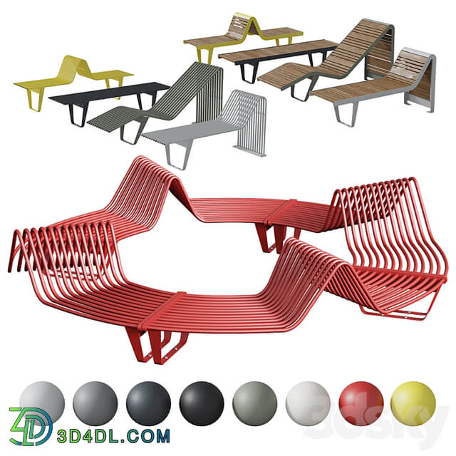 Infinity benches and sun loungers from Punto Group