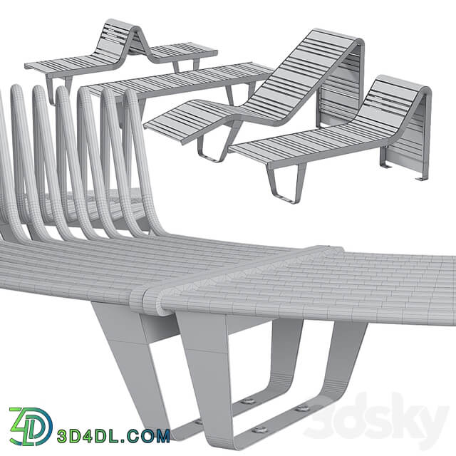 Infinity benches and sun loungers from Punto Group