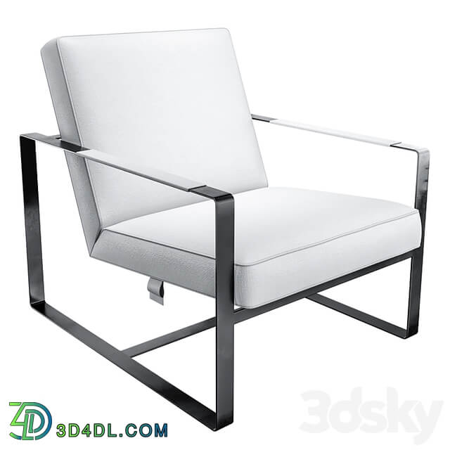 White Leather Accent Chair