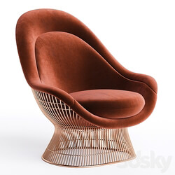 Vintage Warren Platner Knoll Easy Chair Ottoman 