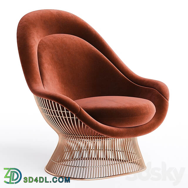 Vintage Warren Platner Knoll Easy Chair Ottoman