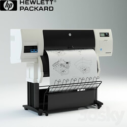 HP Designjet T7100 Printer plotter PC other electronics 3D Models 