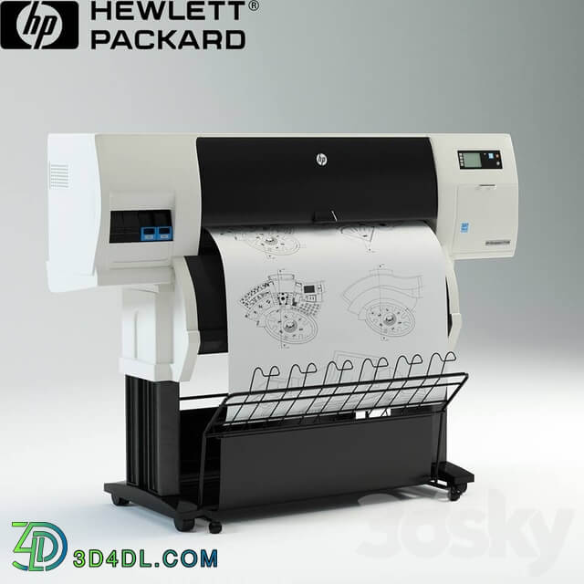 HP Designjet T7100 Printer plotter PC other electronics 3D Models