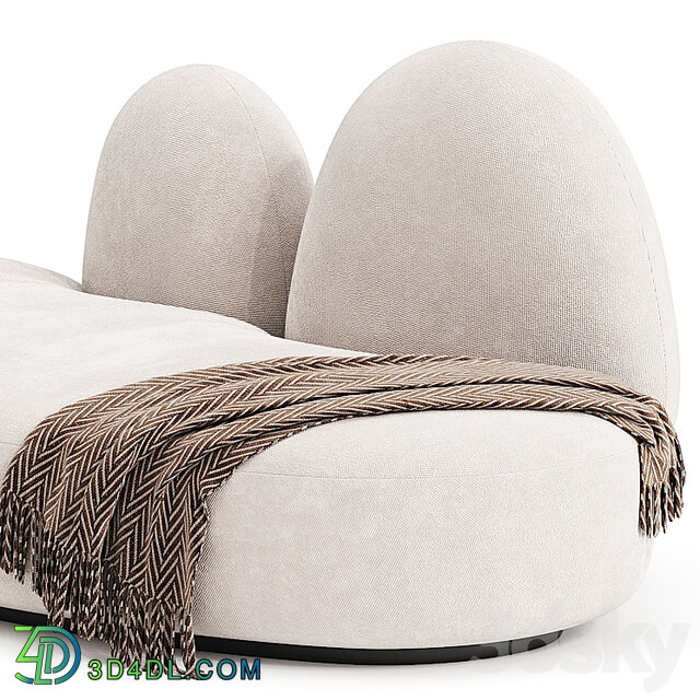 LAGU FUYU Curved 2 seater fabric sofa