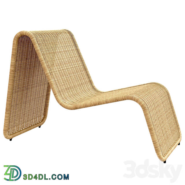 Tito Agnoli P3 lounge chair in cane Bonacina Italy