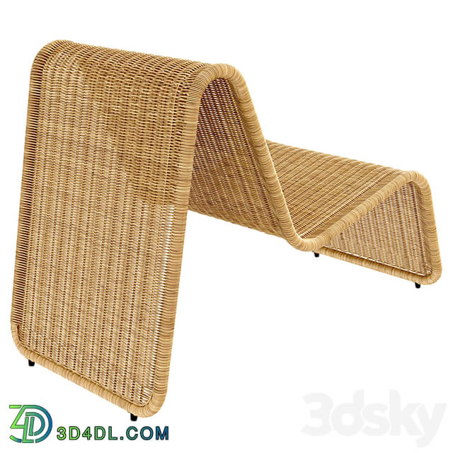 Tito Agnoli P3 lounge chair in cane Bonacina Italy