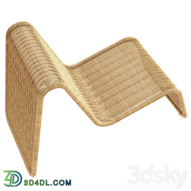 Tito Agnoli P3 lounge chair in cane Bonacina Italy