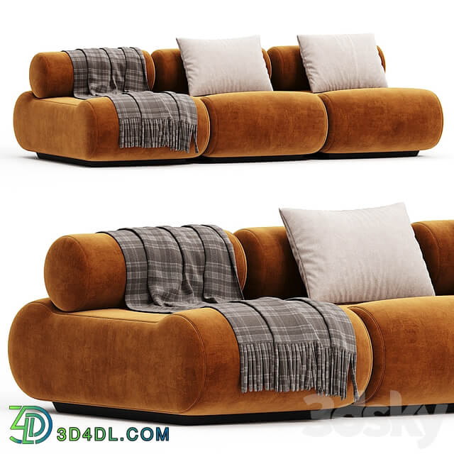 Mustard Klaus Uredat Corbi Trio sofa for COR