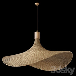 Hanging lamp wicker hat 