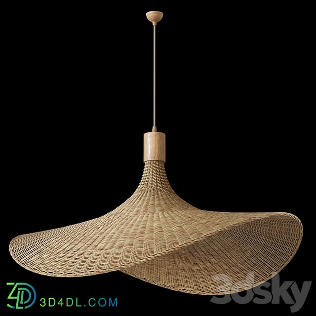 Hanging lamp wicker hat