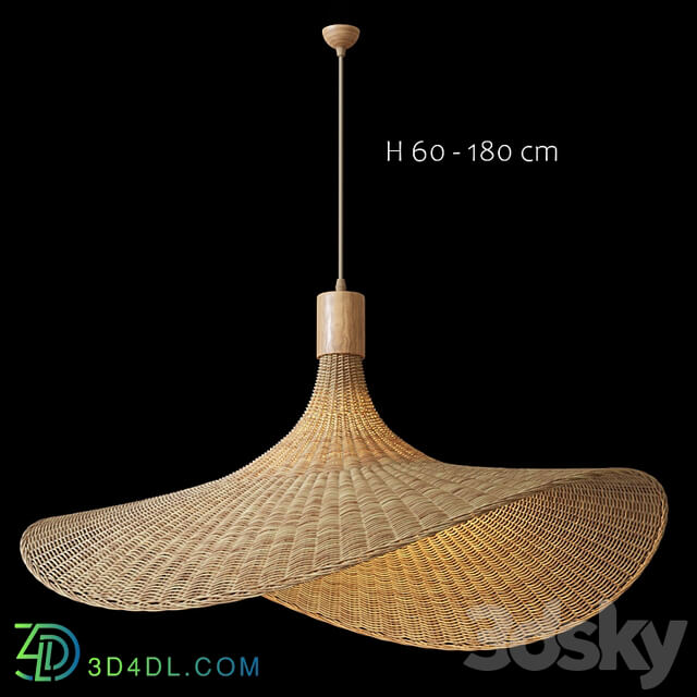 Hanging lamp wicker hat