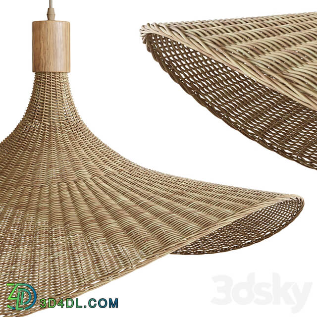 Hanging lamp wicker hat