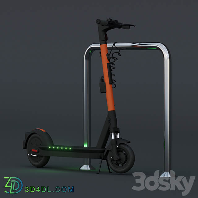 Ninebot MAX Pro electric scooter with parking column (kicksharing)