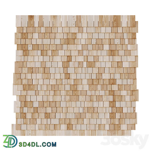 Wooden roof tiles seamless model 5