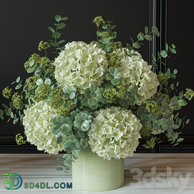 Flower Set 051 Green Hydrangea