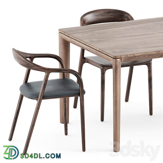 Neva chairs and Neva table by Artisan