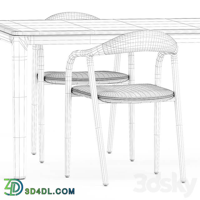 Neva chairs and Neva table by Artisan