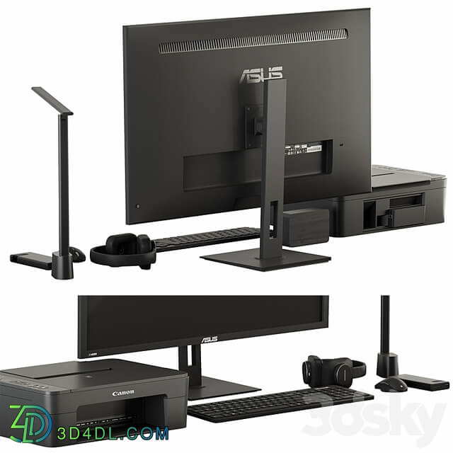 Black Desktop Accessory Set 01