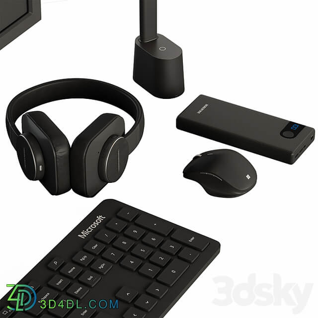 Black Desktop Accessory Set 01