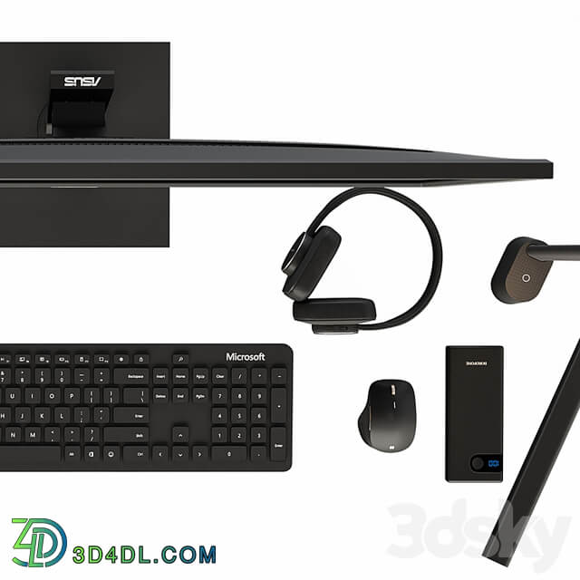 Black Desktop Accessory Set 01