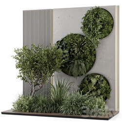 Indoor Wall Vertical Garden in Concrete Base Set 1357 