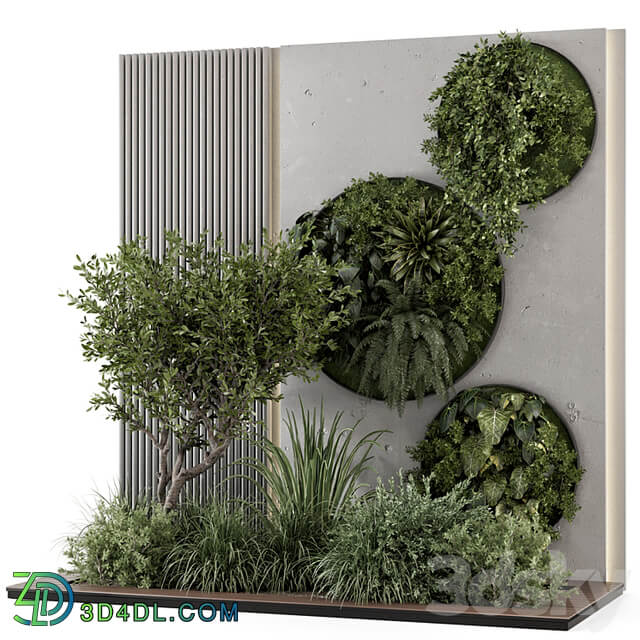 Indoor Wall Vertical Garden in Concrete Base Set 1357