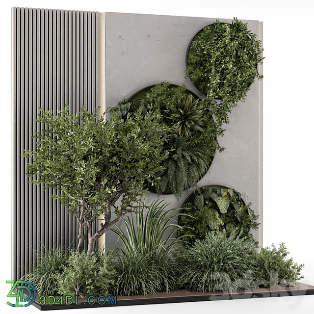 Indoor Wall Vertical Garden in Concrete Base Set 1357