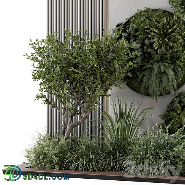 Indoor Wall Vertical Garden in Concrete Base Set 1357